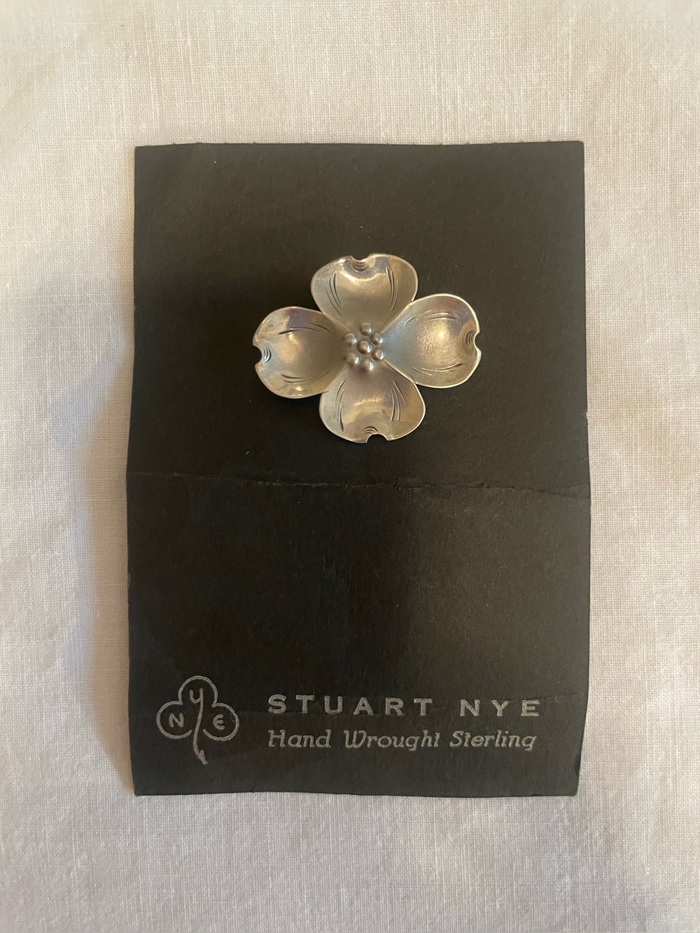 NWT Stuart Nye Sterling Dogwood Pin.